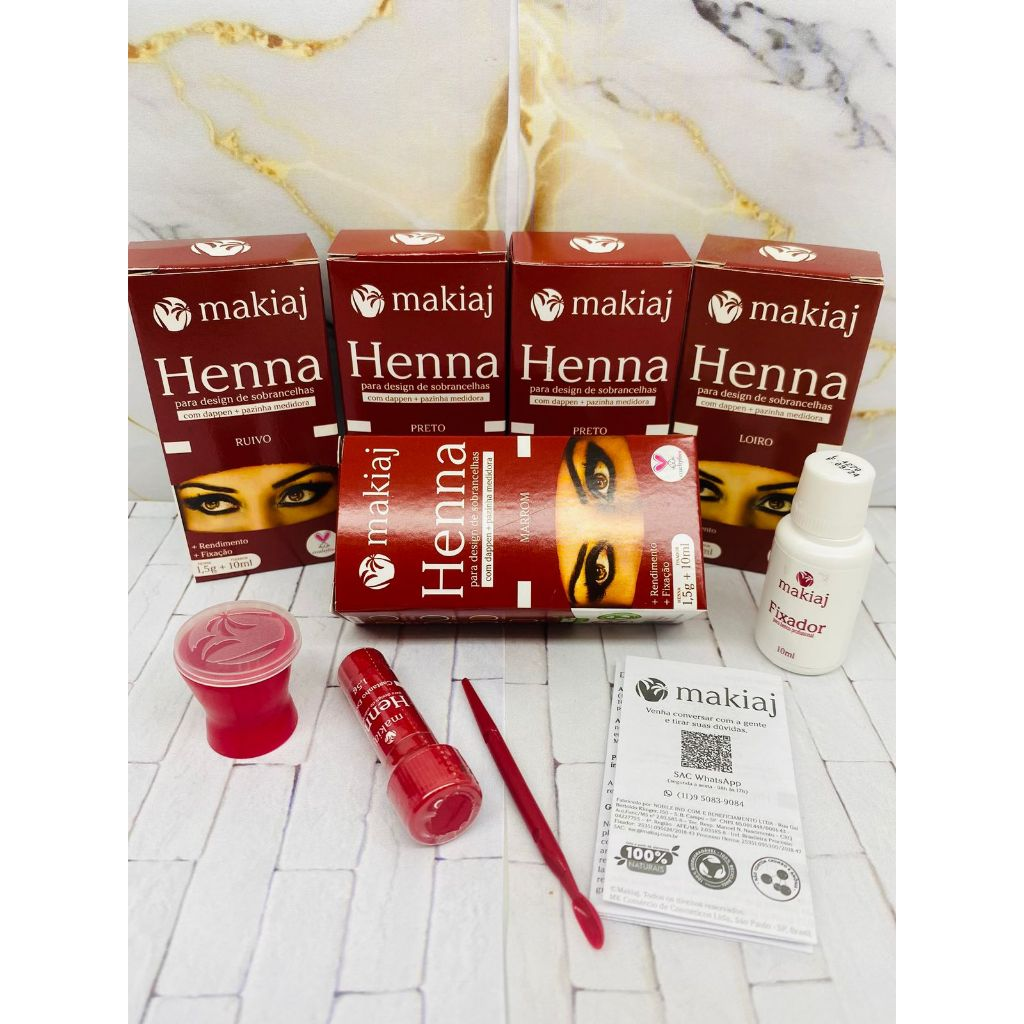 KIT 5 HENNA SOBRANCELHA - MAKAIJ