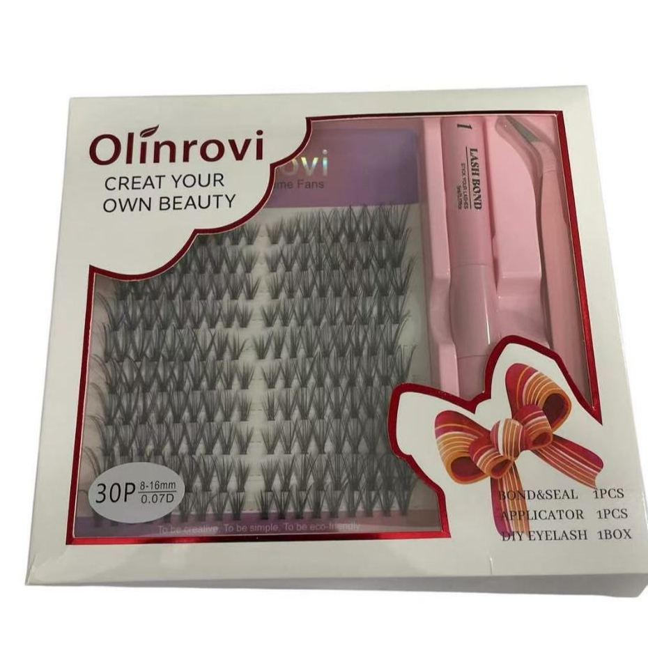 Kit de Cílios Postiços DIY com Cola e Pinça | Alongamento de Cílios em Casa OLINROVI