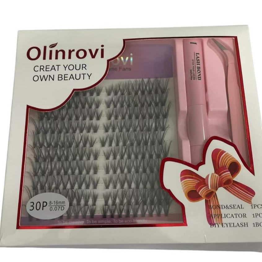 Kit de Cílios Postiços DIY com Cola e Pinça | Alongamento de Cílios em Casa OLINROVI