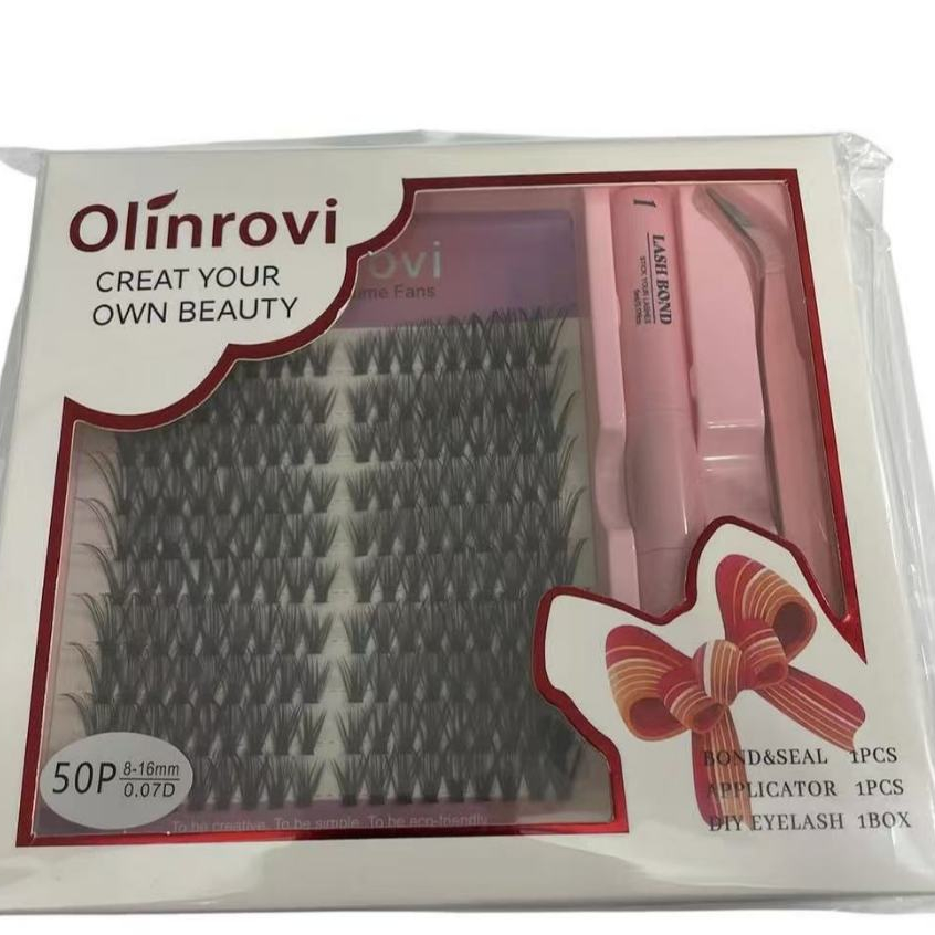 Kit de Cílios Postiços DIY com Cola e Pinça | Alongamento de Cílios em Casa OLINROVI