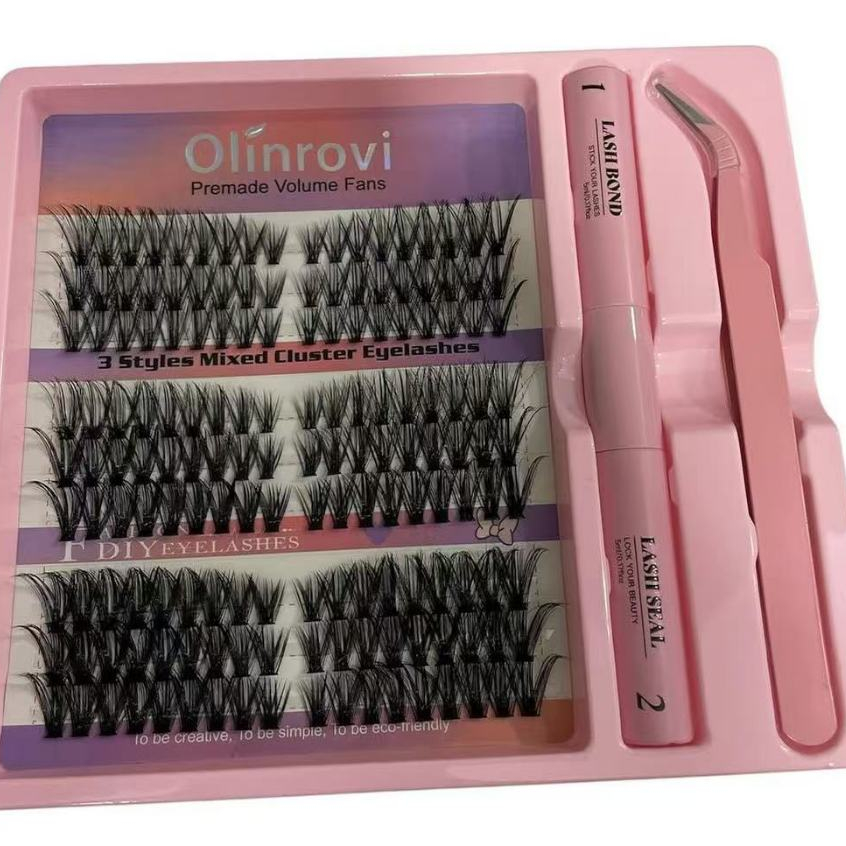 Kit de Cílios Postiços DIY com Cola e Pinça | Alongamento de Cílios em Casa OLINROVI