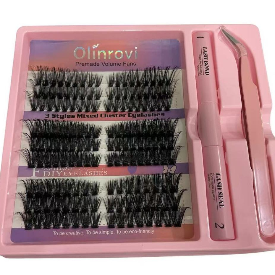 Kit de Cílios Postiços DIY com Cola e Pinça | Alongamento de Cílios em Casa OLINROVI