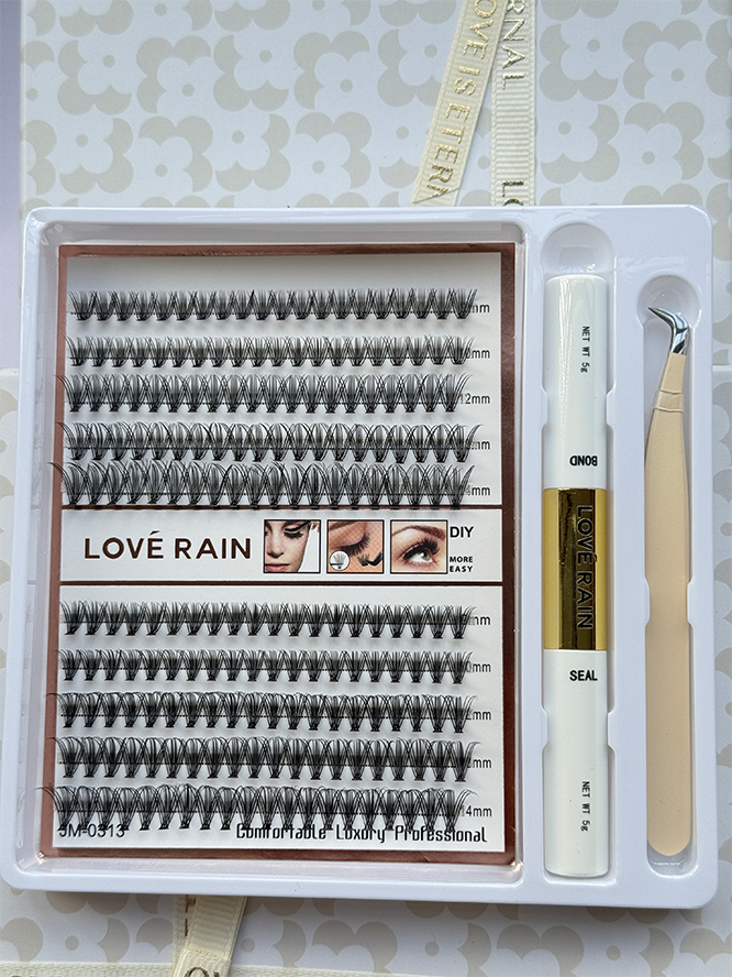 Kit De Pacotes De Cílios Postiços De Vison-200 Clusters De Volume 0.07D Individuais Para Extensões DIY