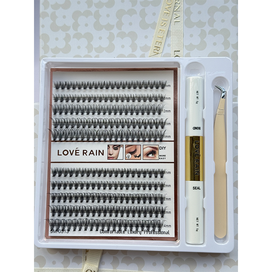 Kit De Pacotes De Cílios Postiços De Vison-200 Clusters De Volume 0.07D Individuais Para Extensões DIY