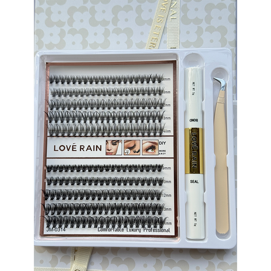 Kit De Pacotes De Cílios Postiços De Vison-200 Clusters De Volume 0.07D Individuais Para Extensões DIY