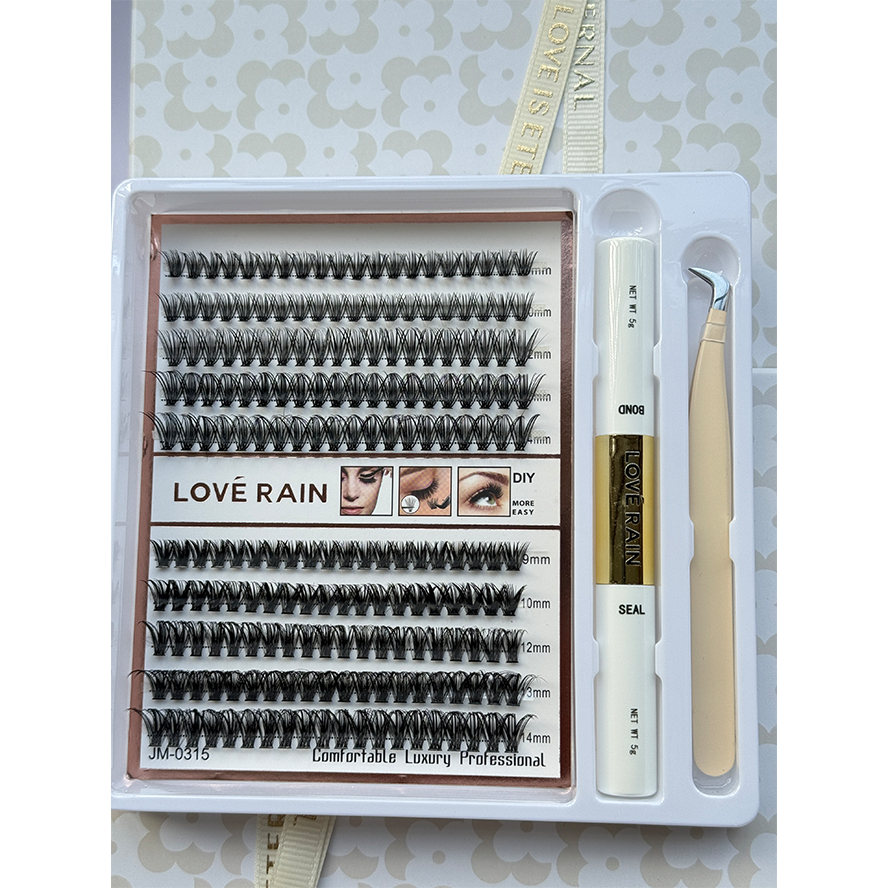 Kit De Pacotes De Cílios Postiços De Vison-200 Clusters De Volume 0.07D Individuais Para Extensões DIY