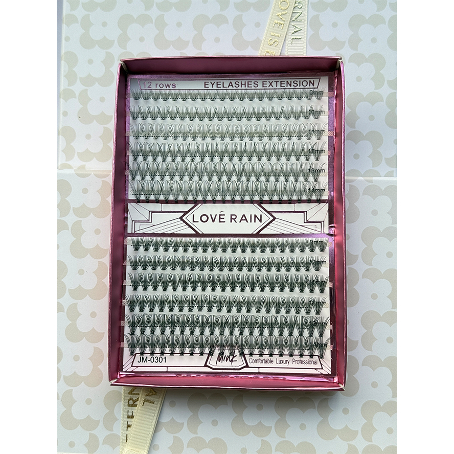 Kit De Pacotes De Cílios Postiços De Vison-200 Clusters De Volume 0.07D Individuais Para Extensões DIY