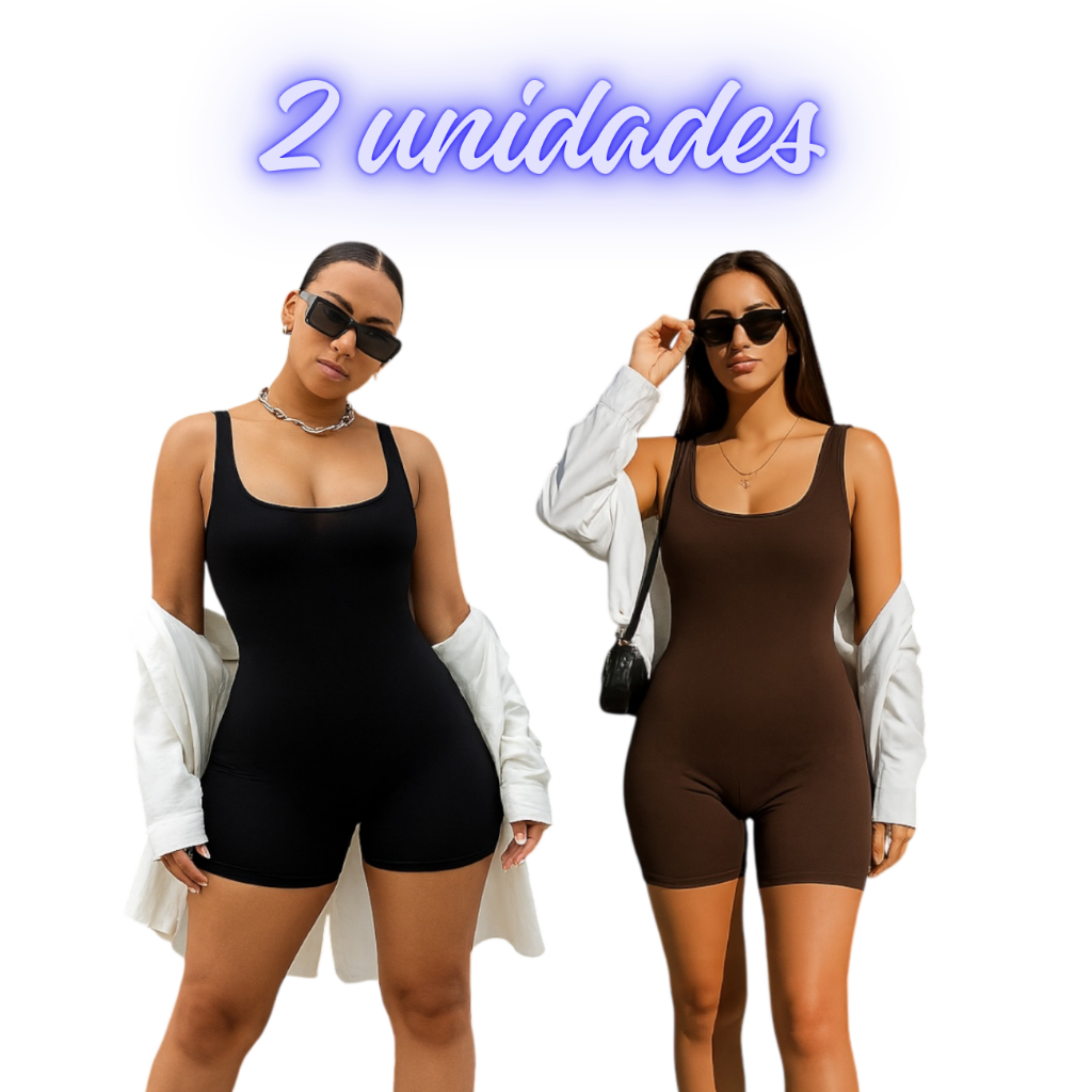 Kit Macaquinho Feminino Fitness Suplex Slim Academia Treino Atividade Física Casual Plus Gestante