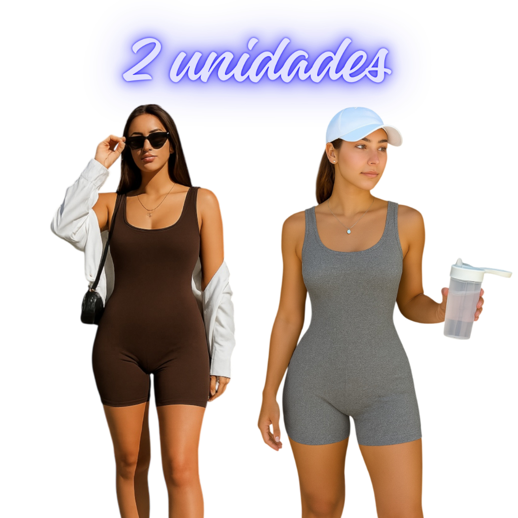 Kit Macaquinho Feminino Fitness Suplex Slim Academia Treino Atividade Física Casual Plus Gestante