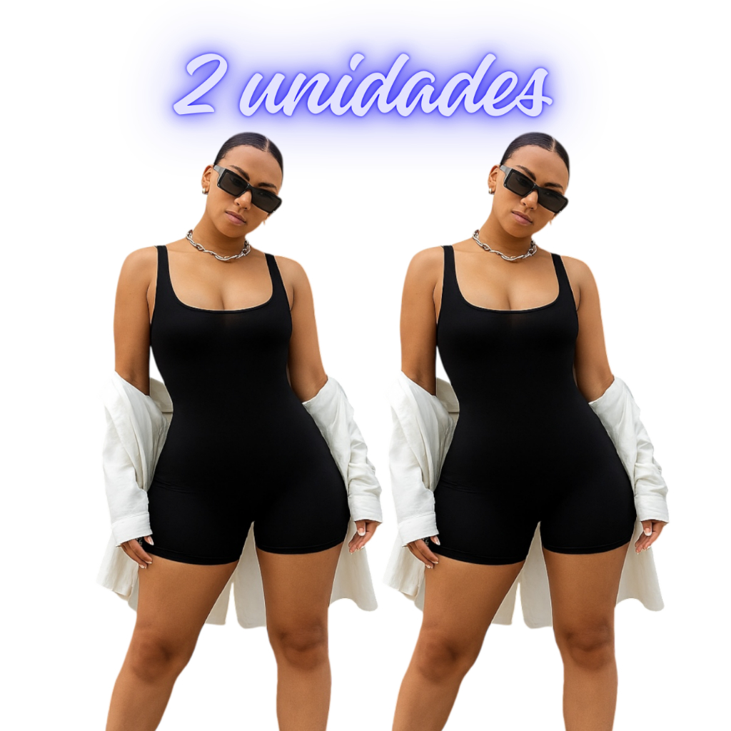 Kit Macaquinho Feminino Fitness Suplex Slim Academia Treino Atividade Física Casual Plus Gestante