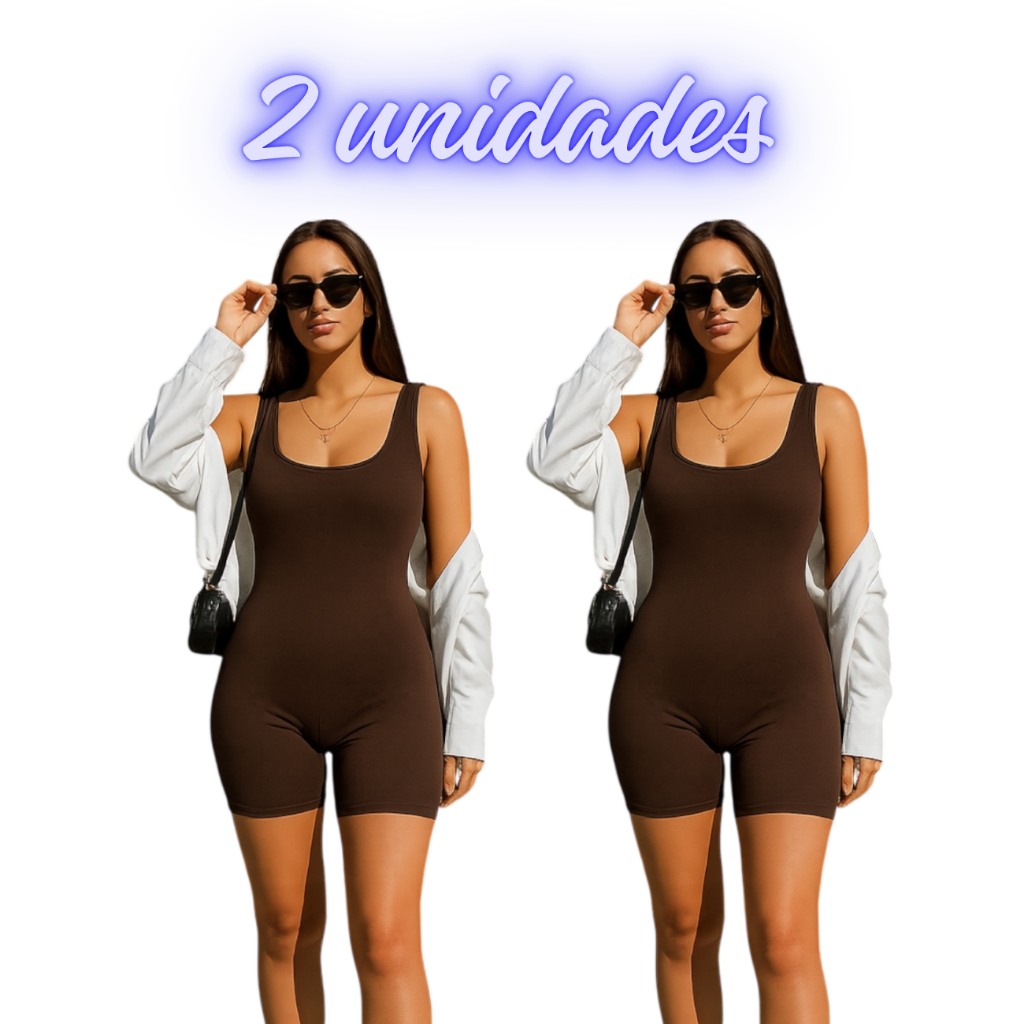 Kit Macaquinho Feminino Fitness Suplex Slim Academia Treino Atividade Física Casual Plus Gestante