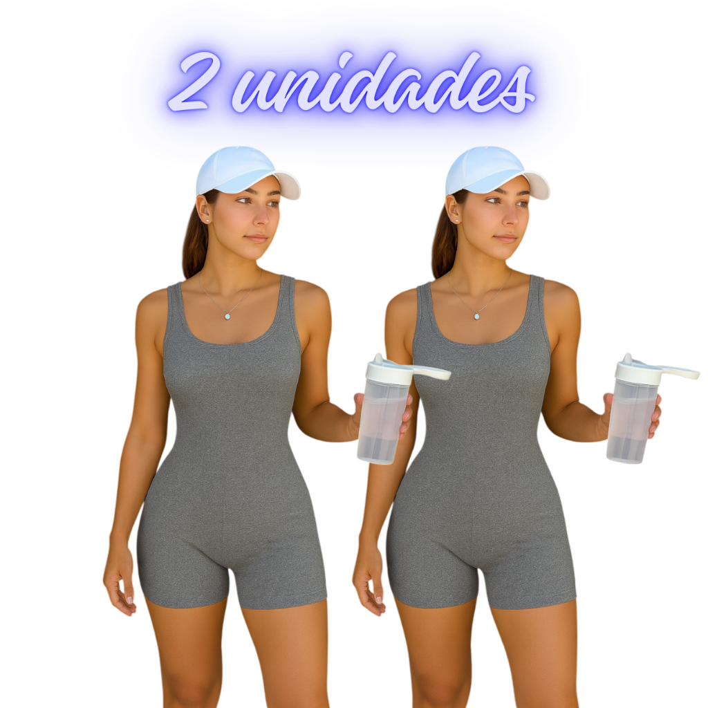 Kit Macaquinho Feminino Fitness Suplex Slim Academia Treino Atividade Física Casual Plus Gestante