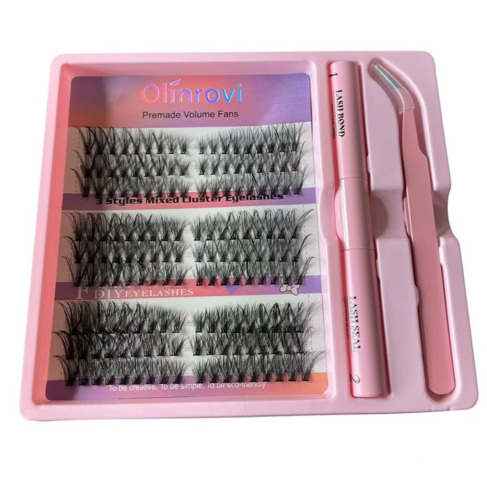 Kit de Cílios Postiços DIY com Cola e Pinça | Alongamento de Cílios em Casa OLINROVI