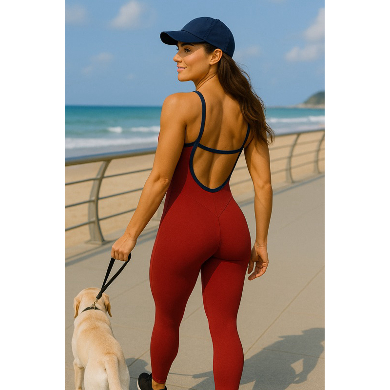 Macacão Longo Academia Gringa Modelador Duas Cores Fitness Yoga Moda Feminina Costa Núa