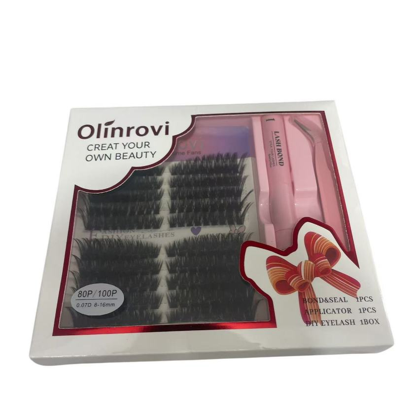 Kit de Cílios Postiços DIY com Cola e Pinça | Alongamento de Cílios em Casa OLINROVI