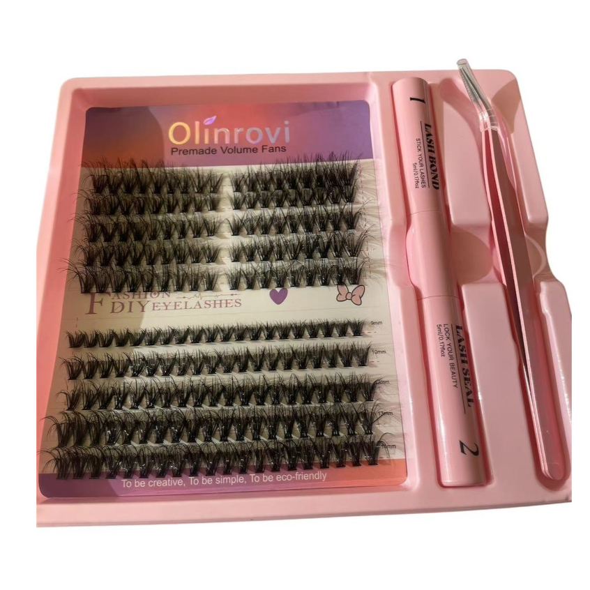 Kit de Cílios Postiços DIY com Cola e Pinça | Alongamento de Cílios em Casa OLINROVI