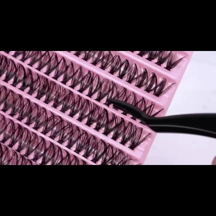 Kit De Cluster De Cílios Postiços De Vison Falso Macio De 200 Unidades-Onda C , Comprimento Misto 10-16 Mm