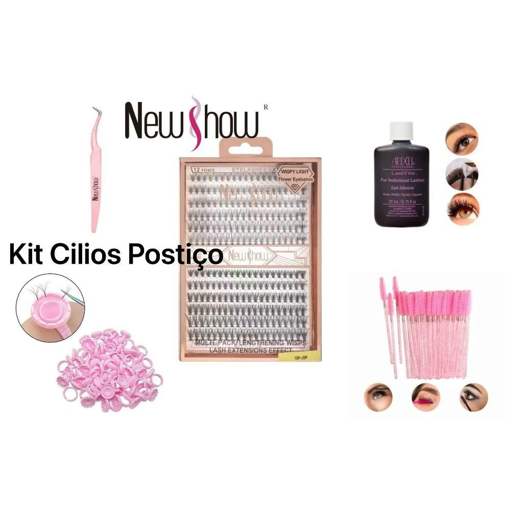 New Show Kit Cílios Postiço Tufo Tufinho Cilios em Casa Cola Salon ProArdell