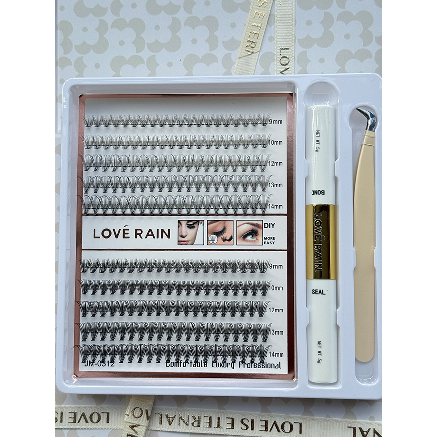 Kit De Pacotes De Cílios Postiços De Vison-200 Clusters De Volume 0.07D Individuais Para Extensões DIY